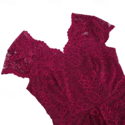 Elegant 1950s Vintage Inspired Knee Length Dress A-Line Dress Tea Dress Lace A-Line Fancy Dress Women's Christmas Carnival New Year Homecoming Daily Wear Bachelorette Party Adults' Homecoming Dresses