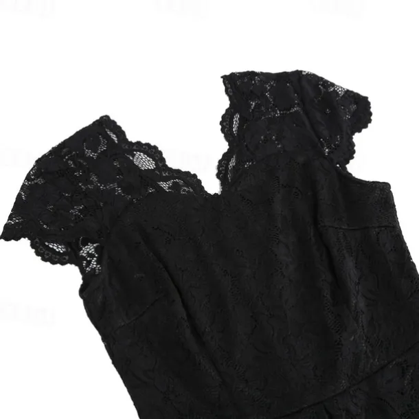 Elegant 1950s Vintage Inspired Knee Length Dress A-Line Dress Tea Dress Lace A-Line Fancy Dress Women's Christmas Carnival New Year Homecoming Daily Wear Bachelorette Party Adults' Homecoming Dresses