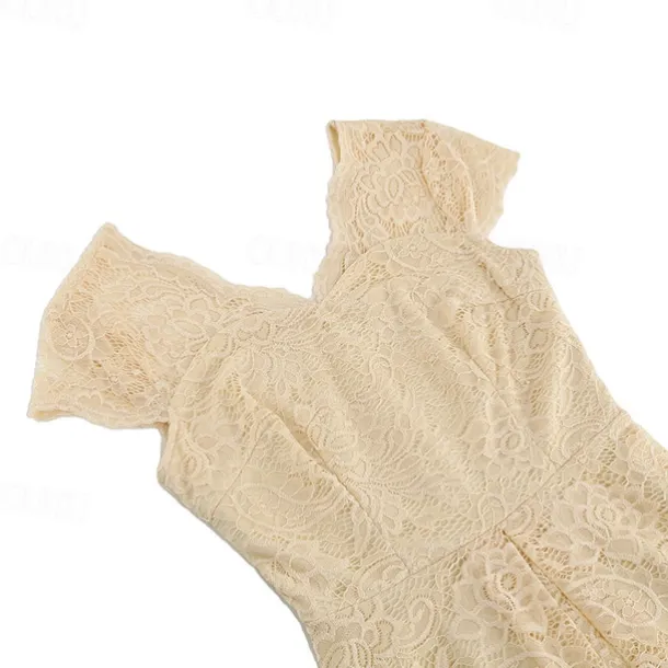 Elegant 1950s Vintage Inspired Knee Length Dress A-Line Dress Tea Dress Lace A-Line Fancy Dress Women's Christmas Carnival New Year Homecoming Daily Wear Bachelorette Party Adults' Homecoming Dresses