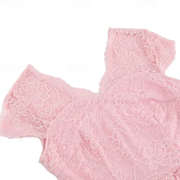 Elegant 1950s Vintage Inspired Knee Length Dress A-Line Dress Tea Dress Lace A-Line Fancy Dress Women's Christmas Carnival New Year Homecoming Daily Wear Bachelorette Party Adults' Homecoming Dresses