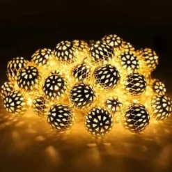 Elegant Wedding Party Reception Ramadan Eid Moroccan Metal String Lights USB or AA Battery Powered - 10-50 LEDs Waterproof Outdoor Garden Home Decor