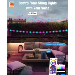 Elegant Wedding Party Reception Dimmable RGBIC LED String Lights with App Control Waterproof for Outdoor Use Perfect for Festival Decor 5/10/15/20M