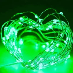Elegant Wedding Party Reception St. Patrick's Day Green LED Lights, 8 Modes, 5m-20m USB, Waterproof Silver Copper Wire, with Remote, for Home Decoration