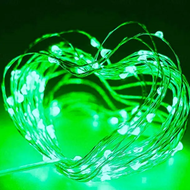 Elegant Wedding Party Reception St. Patrick's Day Green LED Lights, 8 Modes, 5m-20m USB, Waterproof Silver Copper Wire, with Remote, for Home Decoration