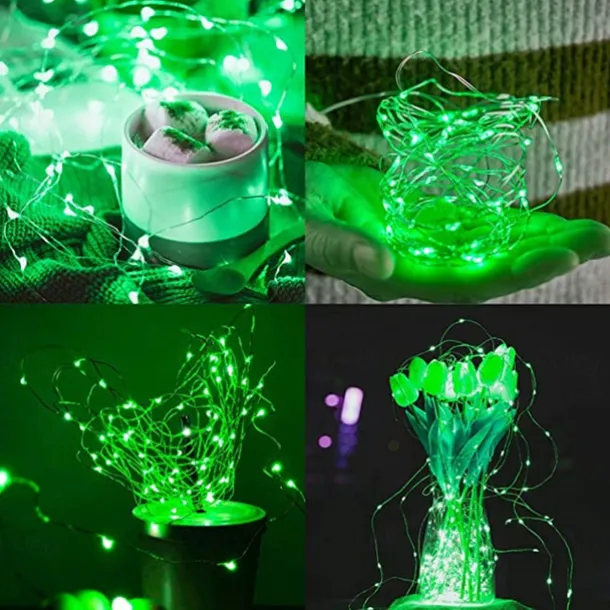 Elegant Wedding Party Reception St. Patrick's Day Green LED Lights, 8 Modes, 5m-20m USB, Waterproof Silver Copper Wire, with Remote, for Home Decoration