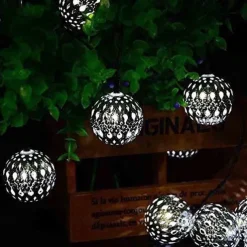 Elegant Wedding Party Reception Solar LED String Lights - Moroccan Ball Outdoor Garden Lights, Waterproof 10M-50LED, 7M-30LED, 5M-20LED Globe Lanterns for Home Decoration
