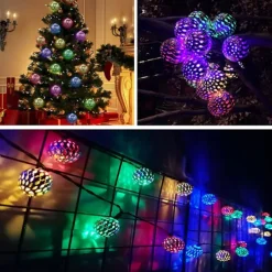 Elegant Wedding Party Reception Solar LED String Lights - Moroccan Ball Outdoor Garden Lights, Waterproof 10M-50LED, 7M-30LED, 5M-20LED Globe Lanterns for Home Decoration