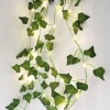 Elegant Wedding Party Reception 2M Artificial Ivy LED String Lights –Green Leaf Decoration for Home, Outdoor Garden, Patio 1/3/6 Pack