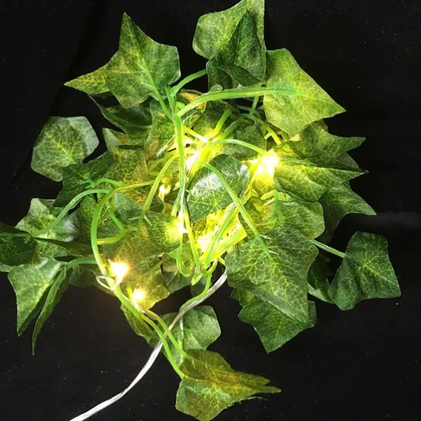 Elegant Wedding Party Reception 2M Artificial Ivy LED String Lights –Green Leaf Decoration for Home, Outdoor Garden, Patio 1/3/6 Pack