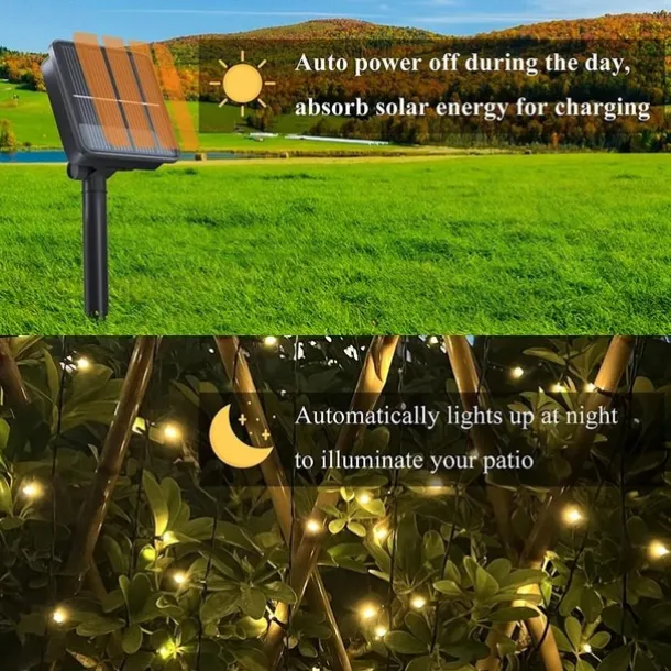 Elegant Wedding Party Reception Solar Outdoor String Lights – 6.5M-30M, 30-300 LEDs, 8 Functions for Home Garden Decor