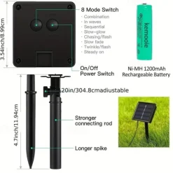 Elegant Wedding Party Reception Solar Outdoor String Lights – 6.5M-30M, 30-300 LEDs, 8 Functions for Home Garden Decor