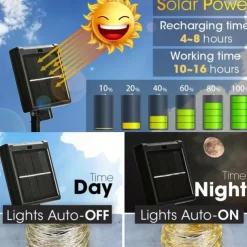 Elegant Wedding Party Reception Solar Outdoor String Lights – 6.5M-30M, 30-300 LEDs, 8 Functions for Home Garden Decor