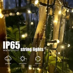 Elegant Wedding Party Reception Solar Outdoor String Lights – 6.5M-30M, 30-300 LEDs, 8 Functions for Home Garden Decor