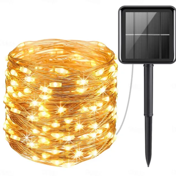 Elegant Wedding Party Reception 20M 200LED Solar String Lights - Waterproof, 8 Modes, Outdoor Fairy Lights for Garden Holiday Decor