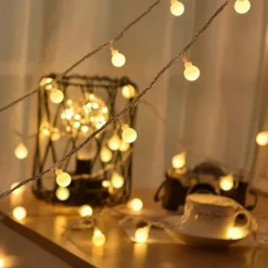 Elegant Wedding Party Reception 3M 20LED Small Round Ball String Lights - Flashing Garland Battery-Powered Fairy Lights for Home Garden Decor