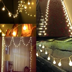 Elegant Wedding Party Reception 3M 20LED Small Round Ball String Lights - Flashing Garland Battery-Powered Fairy Lights for Home Garden Decor