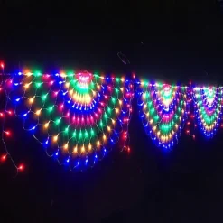 Elegant Wedding Party Reception 3.5M Peacock Mesh Net LED String Lights, IP65 Waterproof Colorful Fairy Garland for Outdoor Party Decor AC110V/220V