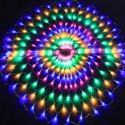 Elegant Wedding Party Reception 3.5M Peacock Mesh Net LED String Lights, IP65 Waterproof Colorful Fairy Garland for Outdoor Party Decor AC110V/220V