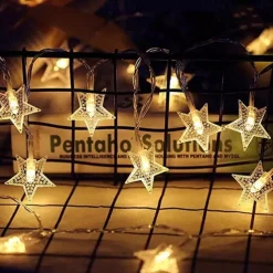 Elegant Wedding Party Reception LED Star String Lights - 1.5M 10LEDs, 3M 20LEDs, USB/Battery Powered Garland for Outdoor Holiday Decor