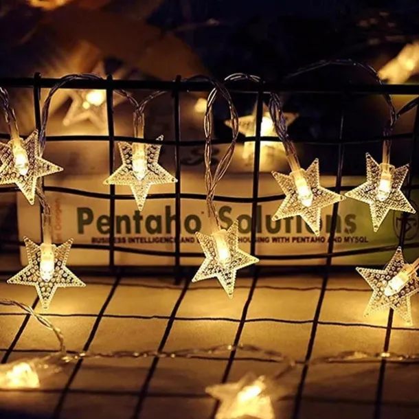 Elegant Wedding Party Reception LED Star String Lights - 1.5M 10LEDs, 3M 20LEDs, USB/Battery Powered Garland for Outdoor Holiday Decor