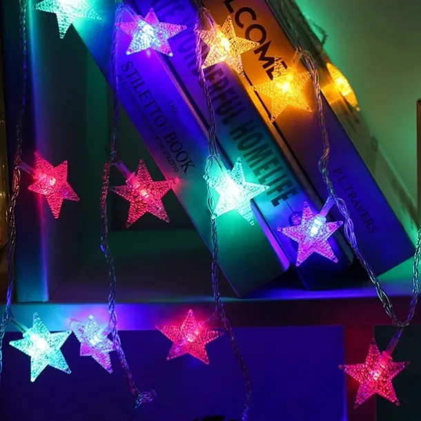 Elegant Wedding Party Reception LED Star String Lights - 1.5M 10LEDs, 3M 20LEDs, USB/Battery Powered Garland for Outdoor Holiday Decor