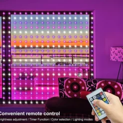 Elegant Wedding Party Reception Bluetooth RGB Phantom Curtain Light – USB Powered 300/450 LED Leather Thread LED String Lights for Party Decor