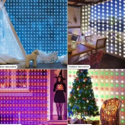 Elegant Wedding Party Reception Bluetooth RGB Phantom Curtain Light – USB Powered 300/450 LED Leather Thread LED String Lights for Party Decor