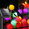 Elegant Wedding Party Reception Solar Outdoor String Lights – 6.5M 30LEDs, Waterproof Matte Bulbs, Warm White & Colorful, 8 Modes for Holiday Decor
