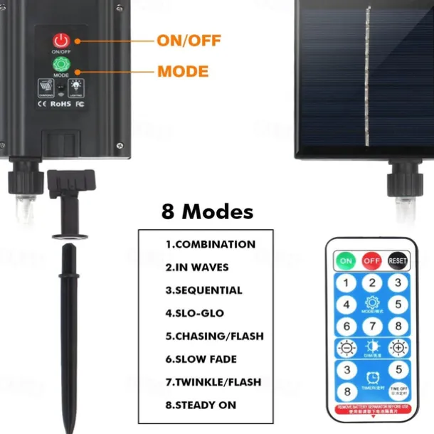 Elegant Wedding Reception Party Solar Net Mesh Lights 3M*2M 200LEDs with Remote Fence String Light IP65 Outdoor Waterproof/8 Modes/Timer/ for Garden/Porch/Wedding