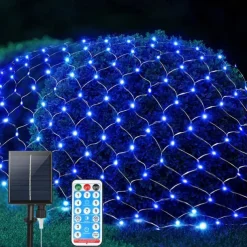 Elegant Wedding Reception Party Solar Net Mesh Lights 3M*2M 200LEDs with Remote Fence String Light IP65 Outdoor Waterproof/8 Modes/Timer/ for Garden/Porch/Wedding