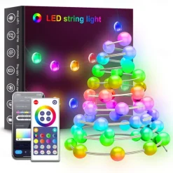 Elegant Wedding Reception Party Tuya WiFi Smart Bluetooth Colorful Ball String Light USB Powered 5-20M for Home Garden Decor