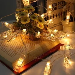 Elegant Wedding Reception Party LED Photo String Lights 4M with 40 Photo Clips 40 LED for Dorm Bedroom Wall Decor Wedding Decorations Battery Powered or USB Fairy Twinkle Lights Hanging Photos Cards