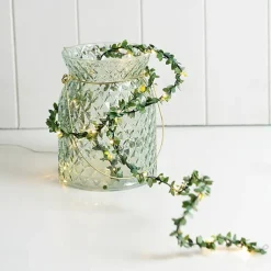 Elegant Wedding Reception Party 5M 50LEDs Green Leaves Garland LED String Lights 2pcs 1pc Battery Operated Fairy Lights for Wedding Christmas Banquet Garden Holiday Indoor Decoration