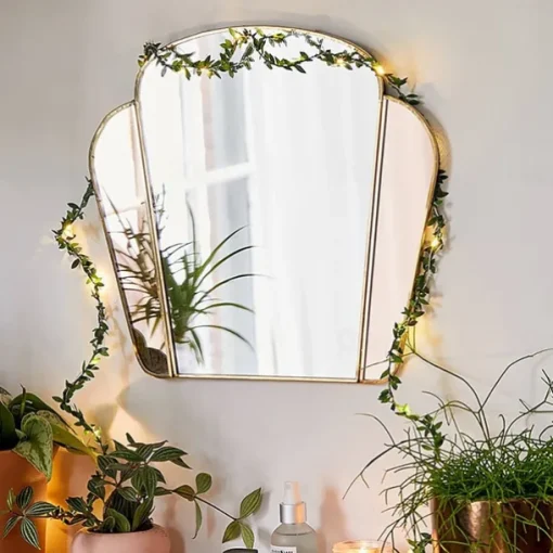 Elegant Wedding Reception Party 5M 50LEDs Green Leaves Garland LED String Lights 2pcs 1pc Battery Operated Fairy Lights for Wedding Christmas Banquet Garden Holiday Indoor Decoration