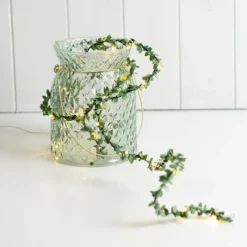 Elegant Wedding Reception Party Artificial Plants LED String Light 2M Creeper Green Leaf Home Wedding Outdoor Ivy Vine Decoration Lamp DIY Hanging Garden Patio Yard (without Battery)