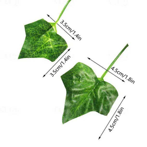 Elegant Wedding Reception Party Artificial Plants LED String Light 2M Creeper Green Leaf Home Wedding Outdoor Ivy Vine Decoration Lamp DIY Hanging Garden Patio Yard (without Battery)