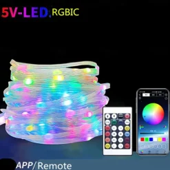 Elegant Wedding Reception Party 5m 10m Fairy LED Lights USB Dream Color Smart String Light Remote APP Controller for Room Wedding Christmas Tree Decoration