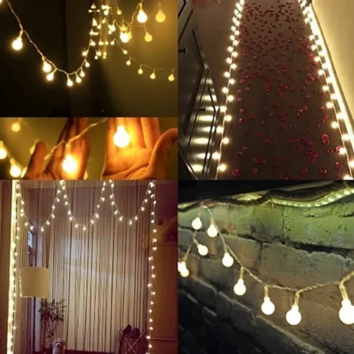 Elegant Wedding Reception Party 3M LED String Lights 20 LED Mini Balls Wedding Fairy Light Holiday Party Outdoor Courtyard Decoration Lamp USB Powered