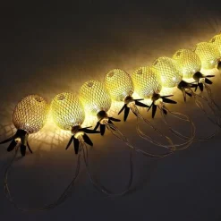 Elegant Wedding Reception Party 3M 20LEDs Pineapple LED String Lights Creative USB Plug-in Fairy Lights Christmas Wedding Garden Party Family Party Room Valentine's Day Decoration Pendant