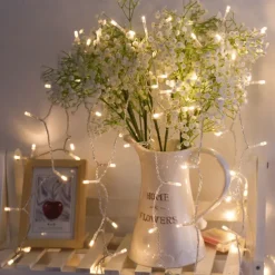 Elegant Wedding Reception Party USB LED Canopy String Lights, 3M/5M/10M Full Sky Star Fairy Lights with Remote Control 8 Modes for Christmas Garden & Wedding Decor