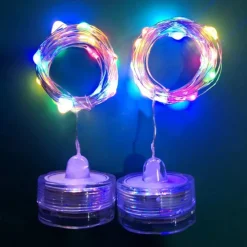 Elegant Wedding Reception Party 10pcs Waterproof LED Candles String Lights 1m 2m Copper Wire String Garland Submersible Vase Bottle Fairy Lamp for Christmas Wedding