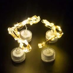 Elegant Wedding Reception Party 10pcs Waterproof LED Candles String Lights 1m 2m Copper Wire String Garland Submersible Vase Bottle Fairy Lamp for Christmas Wedding