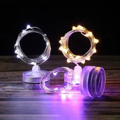 Elegant Wedding Reception Party 10pcs Waterproof LED Candles String Lights 1m 2m Copper Wire String Garland Submersible Vase Bottle Fairy Lamp for Christmas Wedding