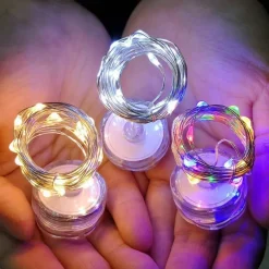 Elegant Wedding Reception Party 10pcs Waterproof LED Candles String Lights 1m 2m Copper Wire String Garland Submersible Vase Bottle Fairy Lamp for Christmas Wedding