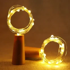 Elegant Wedding Reception Party 10pcs 15-LED 0.75M Copper Wire Bottle Stopper String Lights for Glass Craft Bottle Fairy Valentines Wedding Decoration Party