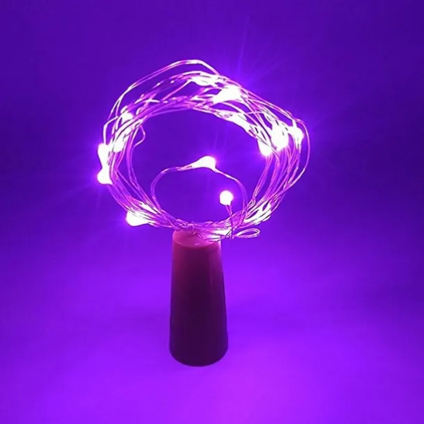 Elegant Wedding Reception Party 10pcs 15-LED 0.75M Copper Wire Bottle Stopper String Lights for Glass Craft Bottle Fairy Valentines Wedding Decoration Party