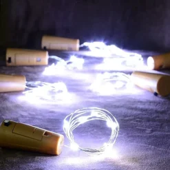 Elegant Wedding Reception Party 10pcs 15-LED 0.75M Copper Wire Bottle Stopper String Lights for Glass Craft Bottle Fairy Valentines Wedding Decoration Party