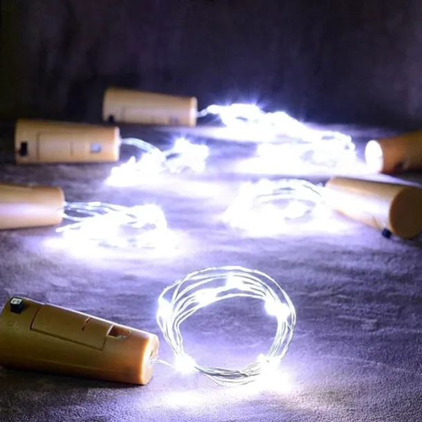 Elegant Wedding Reception Party 10pcs 15-LED 0.75M Copper Wire Bottle Stopper String Lights for Glass Craft Bottle Fairy Valentines Wedding Decoration Party