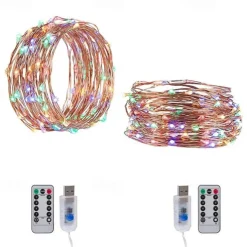 Elegant Wedding Reception Party 1pcs USB 10m 100leds LED String Light Colorful Waterproof LED Copper Wire Strings Holiday Lighting Fairy For Christmas Party Wedding Decoration
