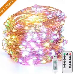 Elegant Wedding Reception Party 1pcs USB 10m 100leds LED String Light Colorful Waterproof LED Copper Wire Strings Holiday Lighting Fairy For Christmas Party Wedding Decoration
